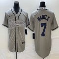 Nike New York Yankees #7 Mickey Mantle gray majestic baseball Jersey Joint name