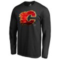 Men's Calgary Flames Fanatics Branded Black Midnight Mascot Long Sleeve T-Shirt