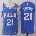 Nike Philadelphia 76ers 21# Joel Embiid blue nba basketball Jersey