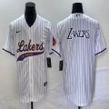 Nike Los Angeless Lakers blank white baseball jerseys Joint name-BD 07