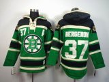 reebok Boston Bruins BERGERON #37 green NHL hooded sweatshirt