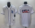 Nike Los Angeles Dodgers blank white MLB baseball Jersey Joint name -BD 09