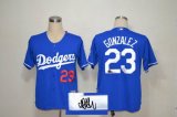 Los Angeles Dodgers GONZALEZ 23# blue MLB Signature Jerseys