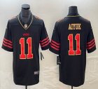 Nike San Francisco 49ers #11 Brandon Aiyuk black Color Rush Limited Jersey 04