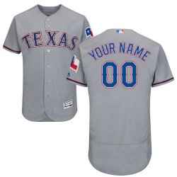 Custom Texas Rangers gray Flexbase Authentic Collection Jersey