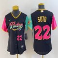 Youth Nike San Diego Padres #22 Juan Soto black red green majestic baseball jerseys 02