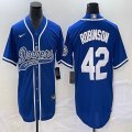 Nike Los Angeles Dodgers #42 Jackie Robinson blue majestic baseball Jerseys Joint name -BD 02