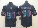 Nike Dallas Cowboys #90 DeMarcus Lawrence blue Color Rush Limited Jersey city version