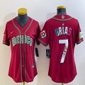 Youth 2023 World Cup Mexico #7 Julio Urias red majestic baseball jerseys 29