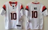 Youth Denver Broncos #10 Bo Nix Nike white Vapor F.U.S.E. Limited Jersey