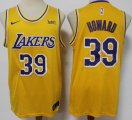 Nike NBA Los Angeles Lakers #39 Markus Howard yellow nba basketball Jersey-S8