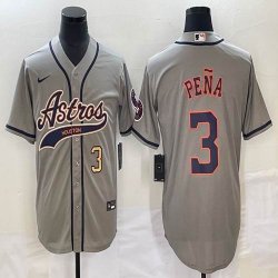 Nike Houston Astros #3 Jeremy Pena gray majestic baseball jerseys Joint name -BD 02