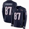 New England Patriots #87 Rob Gronkowski Nike blue Color Rush Limited Jersey long sleeves