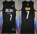 Nike Brooklyn Nets #7 Kevin Durant black NBA Jerseys city version-XD