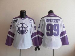 Edmonton Oilers 99 Wayne Gretzky white women hockey jersey