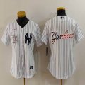 Women Nike Yankees blank white MLB baseball Jersey -BD 04