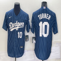 Nike New Nike Los Angeles Dodgers #10 Justin Turner blue throwback majestic baseball jerseys 02