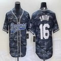 Los Angeles Dodgers #16 Will Smith gray camo majestic baseball Jersey Joint name 01