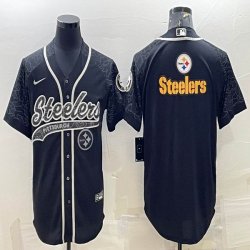 Nike Pittsburgh Steelers blank black baseball jerseys Joint name-BD 02