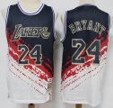 Los Angeles Lakers #24 Kobe white dark blue basketball jersey-S8