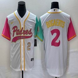 Nike San Diego Padres #2 Xander Bogaerts white red majestic baseball jerseys city version 01