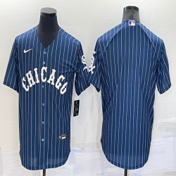 Nike Chicago White Sox blank blue throwback majestic Baseball Jersey -BD