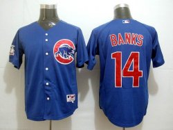 Chicago Cubs 14 Ernie Banks Blue Jerseys MLB