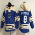 Kansas City Royals #8 Mike Moustakas Blue mlb baseball Hooded Sweatshirt