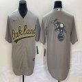 Nike Oakland Athletics blank gray majestic baseball jersey big logo