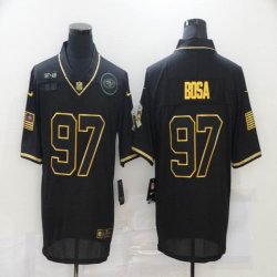 Nike 49ers #97 Nick Bosa throwback black Salute To Service Limited Jersey-BD