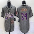 Nike Los Angeless Lakers #24 Kobe Bryant Hemp grey baseball jerseys Joint name-BD 03