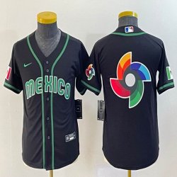 Women 2023 World Cup Mexico blank black majestic MLB baseball Jerseys-BD 10