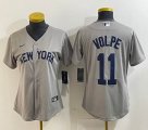 Women Nike New York Yankees #11 Anthony Volpe gray MLB baseball Jersey