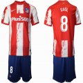 2021-2022 Atletico Madrid club #8 SAUL red blue soccer jersey home