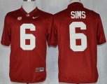 Alabama Crimson Tide Blake Sims 6 College Football Limited Jerseys - Crimson