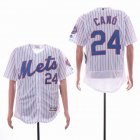 New York Mets #24 Robinson Cano white with blue stripe Flexbase Authentic Collection Jersey