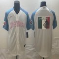 2023 World Cup Mexico blank white skyblue majestic baseball jerseys 17