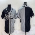 Nike Oakland Raiders blank gray black split baseball jerseys Joint name-BD