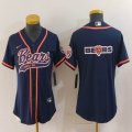 Youth Nike Chicago Bears blank blue baseball jersey Joint name-BD 02