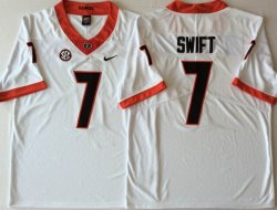 Georgia Bulldogs #7 Swift white College Football Color Rush Limited Jersey