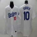 Nike Los Angeles Dodgers #10 Justin Turner white Flexbase Authentic Collection Jersey