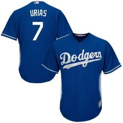 Custom Los Angeles Dodgers #7 Julio Urias blue women majestic baseball jersey