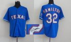 Texas Rangers Josh Hamilton #32 blue mlb signature jersey