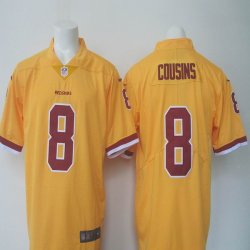 Men Washington Redskins #8 Kirk Cousins Nike yellow Color Rush Limited Jersey