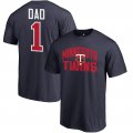 Men's Minnesota Twins Fanatics Branded Navy 2018 Father's Day Number 1 Dad T-Shirt