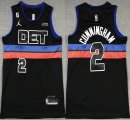 Detroit Pistons #2 Cade Cunningham black nba basketball jerseys-XD