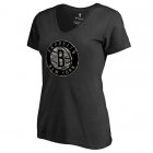 Women's Brooklyn Nets Fanatics Branded Black Cloak Camo V-Neck T-Shirt