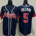 Nike Atlanta Braves #5 Freddie Freeman dark blue new majestic baseball jersey