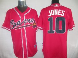 MLB Atlanta Braves 10 Jones red jersey