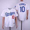 Los Angeles Dodgers #10 Justin Turner white majestic baseball jerseys